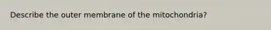 Describe the outer membrane of the mitochondria?