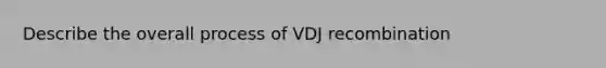 Describe the overall process of VDJ recombination