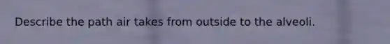 Describe the path air takes from outside to the alveoli.