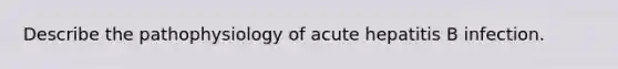 Describe the pathophysiology of acute hepatitis B infection.