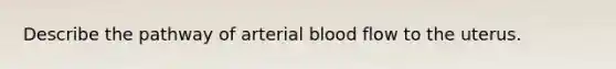 Describe the pathway of arterial blood flow to the uterus.