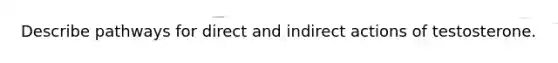 Describe pathways for direct and indirect actions of testosterone.