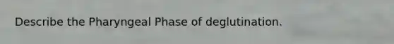 Describe the Pharyngeal Phase of deglutination.