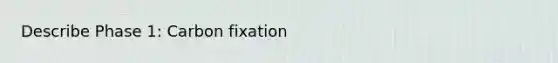 Describe Phase 1: Carbon fixation