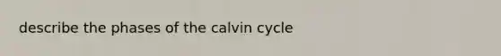 describe the phases of the calvin cycle