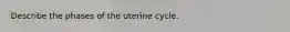 Describe the phases of the uterine cycle.