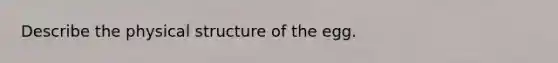 Describe the physical structure of the egg.