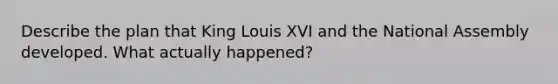 Describe the plan that King Louis XVI and the National Assembly developed. What actually happened?