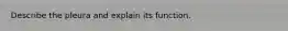 Describe the pleura and explain its function.