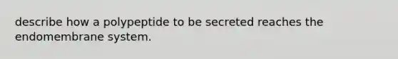 describe how a polypeptide to be secreted reaches the endomembrane system.