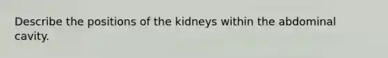 Describe the positions of the kidneys within the abdominal cavity.