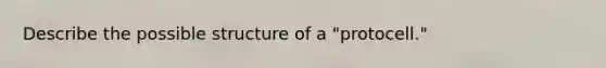 Describe the possible structure of a "protocell."