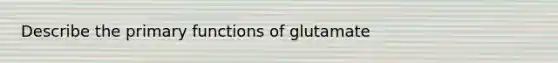 Describe the primary functions of glutamate