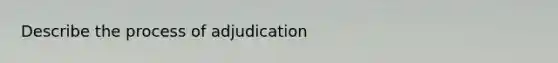 Describe the process of adjudication