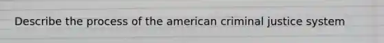 Describe the process of the american criminal justice system