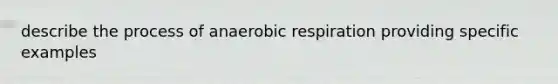 describe the process of anaerobic respiration providing specific examples