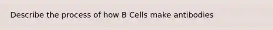 Describe the process of how B Cells make antibodies