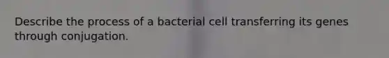 Describe the process of a bacterial cell transferring its genes through conjugation.