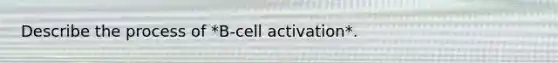 Describe the process of *B-cell activation*.