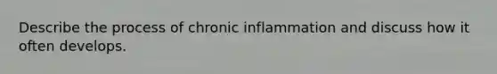 Describe the process of chronic inflammation and discuss how it often develops.