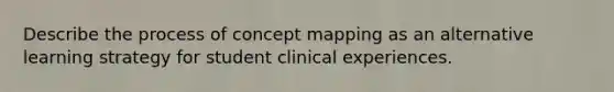 Describe the process of concept mapping as an alternative learning strategy for student clinical experiences.