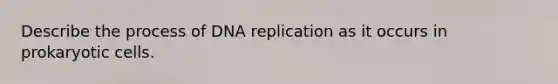 Describe the process of DNA replication as it occurs in prokaryotic cells.