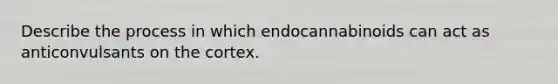 Describe the process in which endocannabinoids can act as anticonvulsants on the cortex.