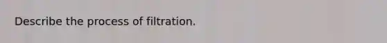 Describe the process of filtration.