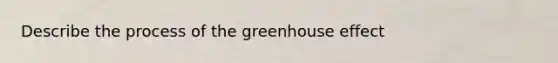 Describe the process of the <a href='https://www.questionai.com/knowledge/kSLZFxwGpF-greenhouse-effect' class='anchor-knowledge'>greenhouse effect</a>