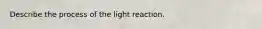 Describe the process of the light reaction.