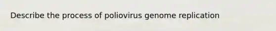 Describe the process of poliovirus genome replication