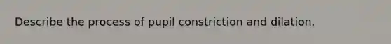 Describe the process of pupil constriction and dilation.