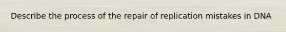 Describe the process of the repair of replication mistakes in DNA