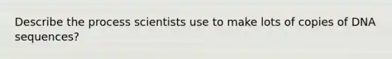 Describe the process scientists use to make lots of copies of DNA sequences?