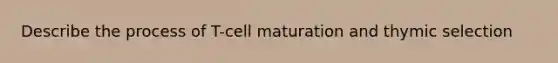 Describe the process of T-cell maturation and thymic selection