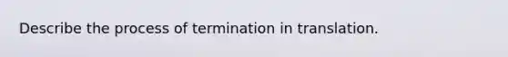 Describe the process of termination in translation.