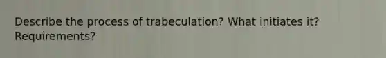 Describe the process of trabeculation? What initiates it? Requirements?