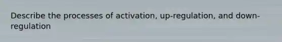 Describe the processes of activation, up-regulation, and down-regulation