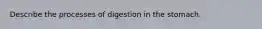 Describe‌ ‌the‌ ‌processes‌ ‌of‌ ‌digestion‌ ‌in‌ ‌the‌ ‌stomach.‌ ‌