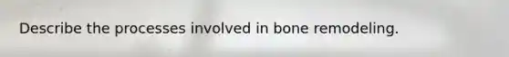 Describe the processes involved in bone remodeling.