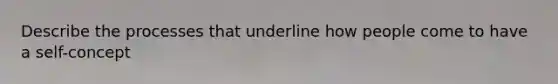 Describe the processes that underline how people come to have a self-concept