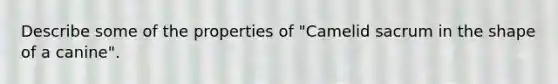 Describe some of the properties of "Camelid sacrum in the shape of a canine".