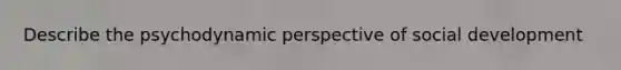 Describe the psychodynamic perspective of social development