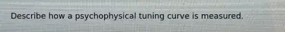 Describe how a psychophysical tuning curve is measured.