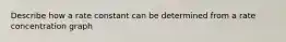 Describe how a rate constant can be determined from a rate concentration graph
