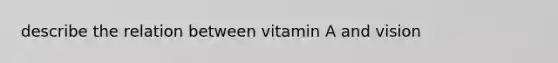 describe the relation between vitamin A and vision