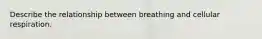 Describe the relationship between breathing and cellular respiration.