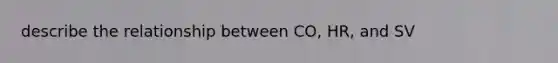 describe the relationship between CO, HR, and SV