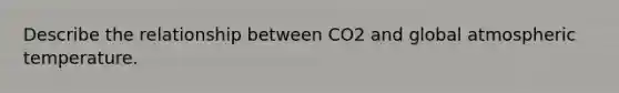 Describe the relationship between CO2 and global atmospheric temperature.