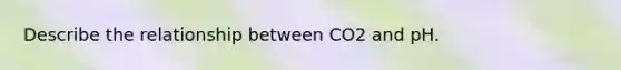 Describe the relationship between CO2 and pH.